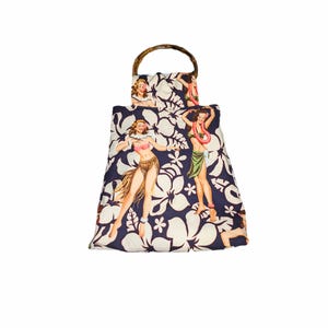 Hula tiki Beach purse pin up girls