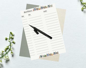 Book Release Tracker: Printable Reading List Template (Digital Download)