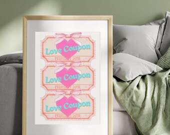 Love Coupon Poster: Valentine's Day Wall Art (Digital Download)