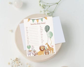 Woodland Baby Animal Name Game: Baby Shower Activity (Digital File)