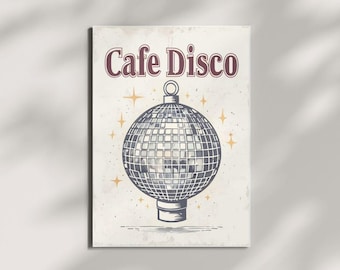 Cafe Disco Portrait Wall Art- Digital Download 18x24