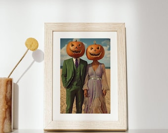 Jack-O-Lantern Portrait Wall Art- Digital Download 18x24