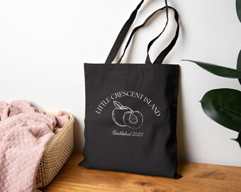 Little Crescent Island Cotton Canvas Tote Bag, Emily Henry Book Lover Gift