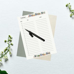 TBR List for Book Lover Printable Planner Template Reading Tracker, To Be Read Book Journal Worksheet, Instant Digital Download