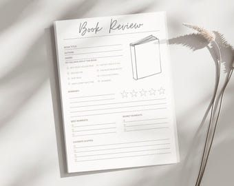 Book Review Template Digital Download