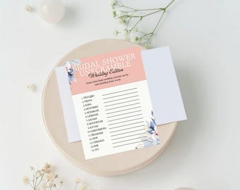 Bridal Shower Game- Wedding Unscramble, Answer Key Included