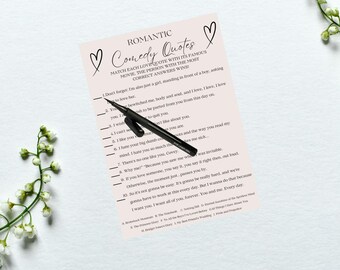 Romantic Comedy Game with Answer Key