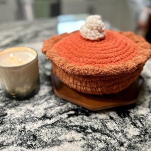 Crochet Pumpkin Pie Pillow
