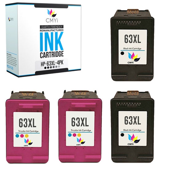 2 Pk 63 X L Black Ink Cartridge For HP Office jet 3830 3832