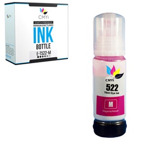 Botellas de tinta de repuesto compatibles con CMYi Epson 522 para EcoTank et-2400 et-2720 et-2800 et-2803 et-2840 et-4700 et-4800 et-4810 1 Magenta
