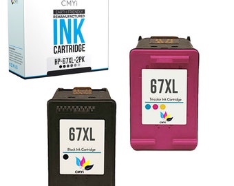 CMYi Remanufactured HP 67XL Black and Color Ink Cartridges for HP deskJet 2700 2723e 2742e 2752e 2755e 4152e envy 6052e 6055e 6065e 6055