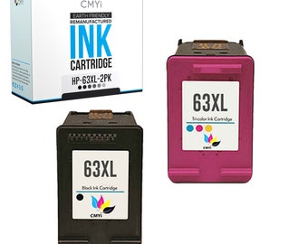 CMYi Remanufactured HP 63XL Black and Color Ink Cartridges for HP officejet 5200 5222 5252 deskjet 2130 3632 3635 envy 4520 4652