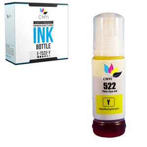 Botellas de tinta de repuesto compatibles con CMYi Epson 522 para EcoTank et-2400 et-2720 et-2800 et-2803 et-2840 et-4700 et-4800 et-4810 1 Yellow