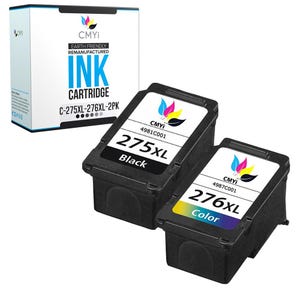 CMYi Remanufactured Canon PG-275XL and Canon CL-276XL Ink Cartridges for PIXMA TR4720 TR4722 TS3520 TS3522 TS3720 TS3722