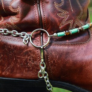 Genuine Tigers Eye and Turquoise Howlite Cowboy Bootchains Boot Jewelry image 5