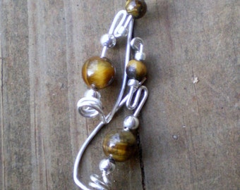 Gemstone and Sterling Ear Vine Ear Climber