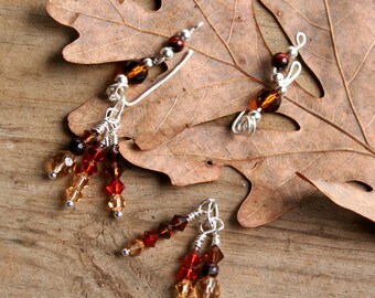 Crystal and Gemstone Earvine Ear Climber with Extension