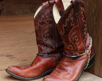 Lapis Lazuli Blue and Tigers Eye Western Bootchain Boot Jewelry