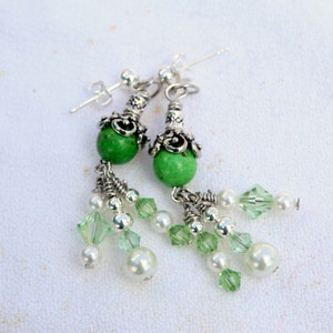 Spring Green Chandelier Earrings