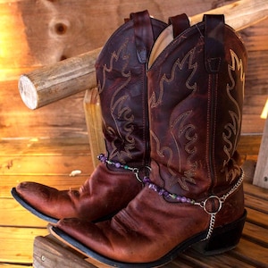 Amethyst Nugget and Aquaterra Western Boot Chain Boot Jewelry