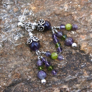 Amethyst and Swarovski Chandelier Earrings