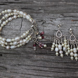 Fresh Water Pearl Chandelier Bridal Earrings image 3