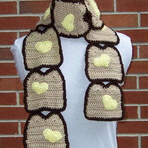 CROCHET Toast with Butter Hearts Scarf PATTERN