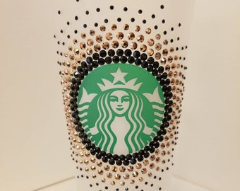 Rose Gold And Black Studded Venti Starbucks Cold Cup Tumbler