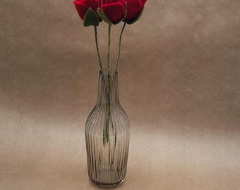 Set of 3 red rose branches - New Heidi
