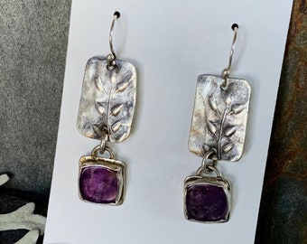 Nature Lover Amethyst and Silver Earrings