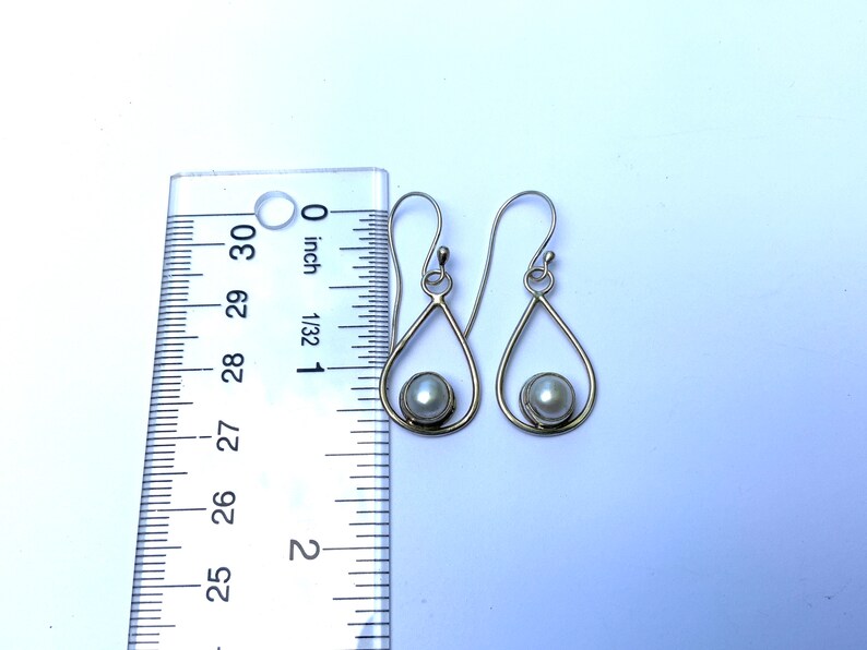 SALE Pearl Sterling teardrop Earrings Bridesmaid gift image 5