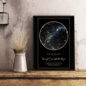 Personalisierte Sternenkarte Druck Konstellation Poster Karte Nachthimmel Wand Kunst Besondere Anlässe Geschenk Hochzeitstag 8ts