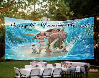 Moana Aniversário Banner Personalizado Festa Cenário Decoração ikban15