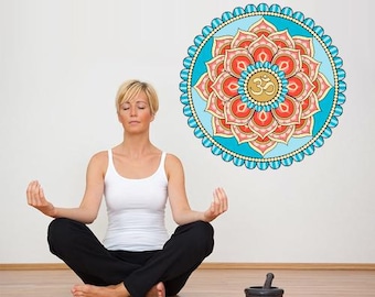 Mandala Wall Decal Om Symbol Yoga Meditation