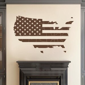USA Karte als Wandtattoo / Wandaufkleber ik2252