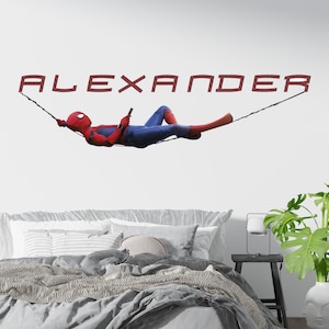 Spiderman Personalized Wall Decal Superhero Custom name Sticker Playroom Decor Gift z3009