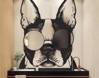 Dog Wall Decal Animal Bathroom Mirrors Decoration Sticker z3321