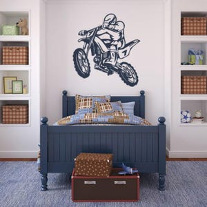 Motorcycle Wall decal Kids Motocross Dirt bike decor Sticker z641
