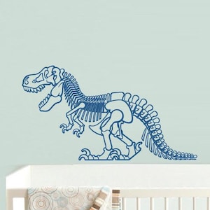 Väggdekor dinosaurie T-Rex fossil vinylkonst, barnrumsdekor