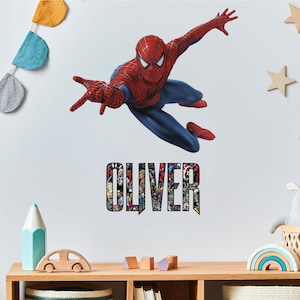 Personalized Spiderman Wall Decal name Sticker Gift z3015