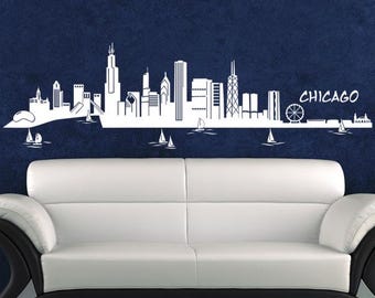 Chicago Skyline Wandtattoo Landschaft Sticker z955