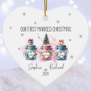 Our first Christmas ornament,Mr and Mrs Christmas Ornament - Personalized First Christmas Married Keepsake - Wedding Christmas Gift 2024