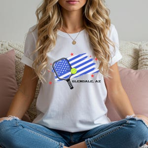 Pickleball US Flag T-Shirt: Sport Lover Gift