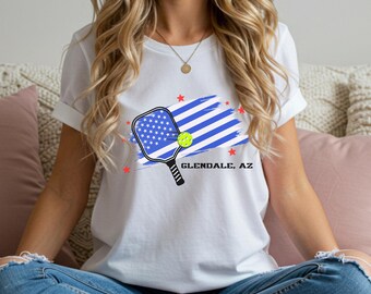 Pickleball US Flag T-Shirt: Sport Lover Gift