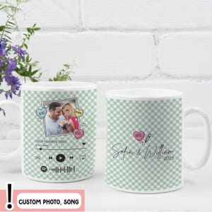 Custom Photo Music Mug, Personalized Music Gift for Couples,Christmas Gift for Him, Anniversary or Valentine&#39;s Day Photo Coffee Cup,Birthday
