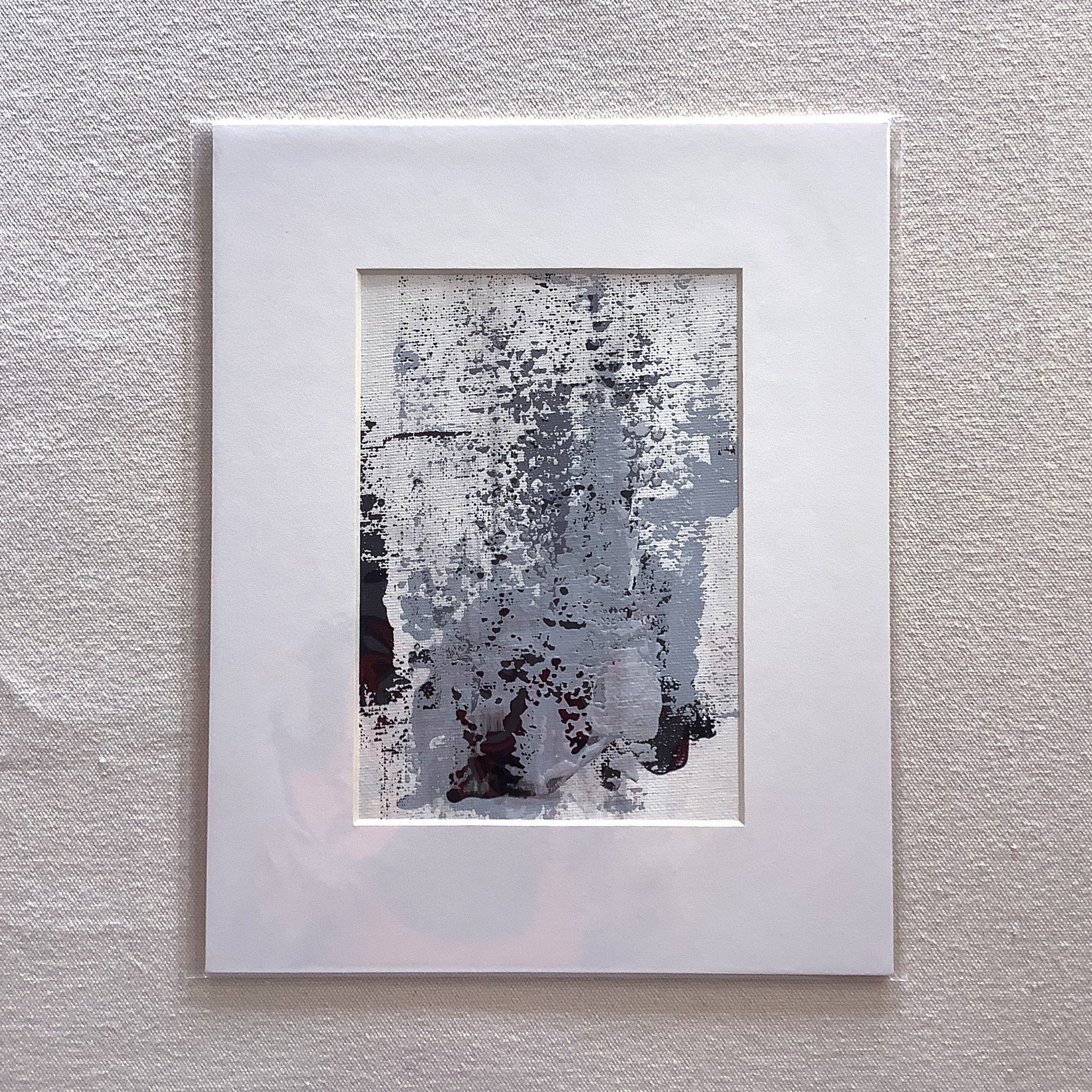 Gray Monochrome Abstract Expressionist Painting, Ready to Frame. - Etsy