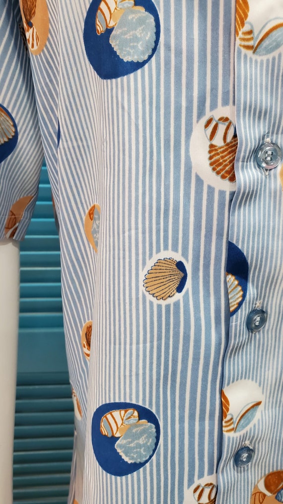 Mens Cool 1980’s Seashell Print Dress Shirt Men's… - image 2