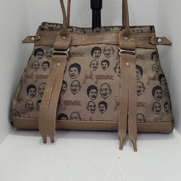 Jack Gomme Fancy Faces Canvas Purse Vintage 1990's Handbag