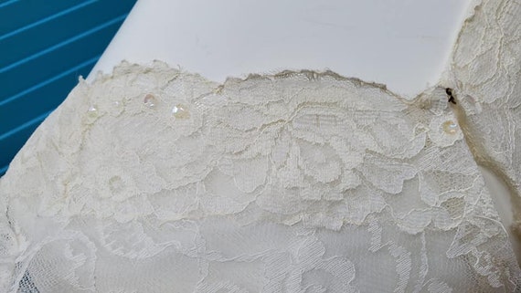 50’s Tea Length Lace & Satin Wedding Dress Vintag… - image 3