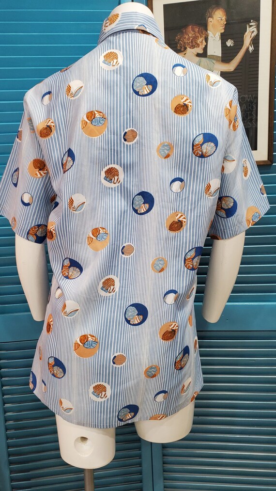 Mens Cool 1980’s Seashell Print Dress Shirt Men's… - image 3